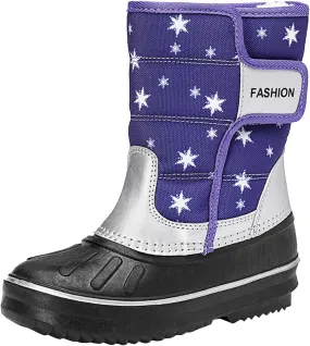 2024 Winter Fashion Snow Boots for Kids Star Print Waterroof Cozy Warm Outdoor Faux  Lined Boots for Girls Teens