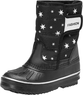 2024 Winter Fashion Snow Boots for Kids Star Print Waterroof Cozy Warm Outdoor Faux  Lined Boots for Girls Teens