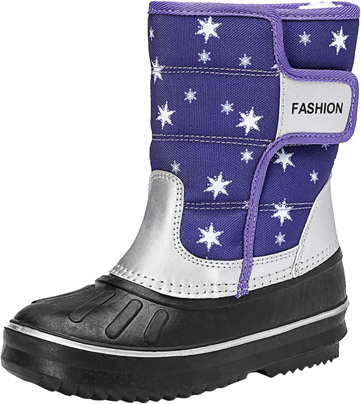 2024 Winter Fashion Snow Boots for Kids Star Print Waterroof Cozy Warm Outdoor Faux Lined Boots for Girls Teens