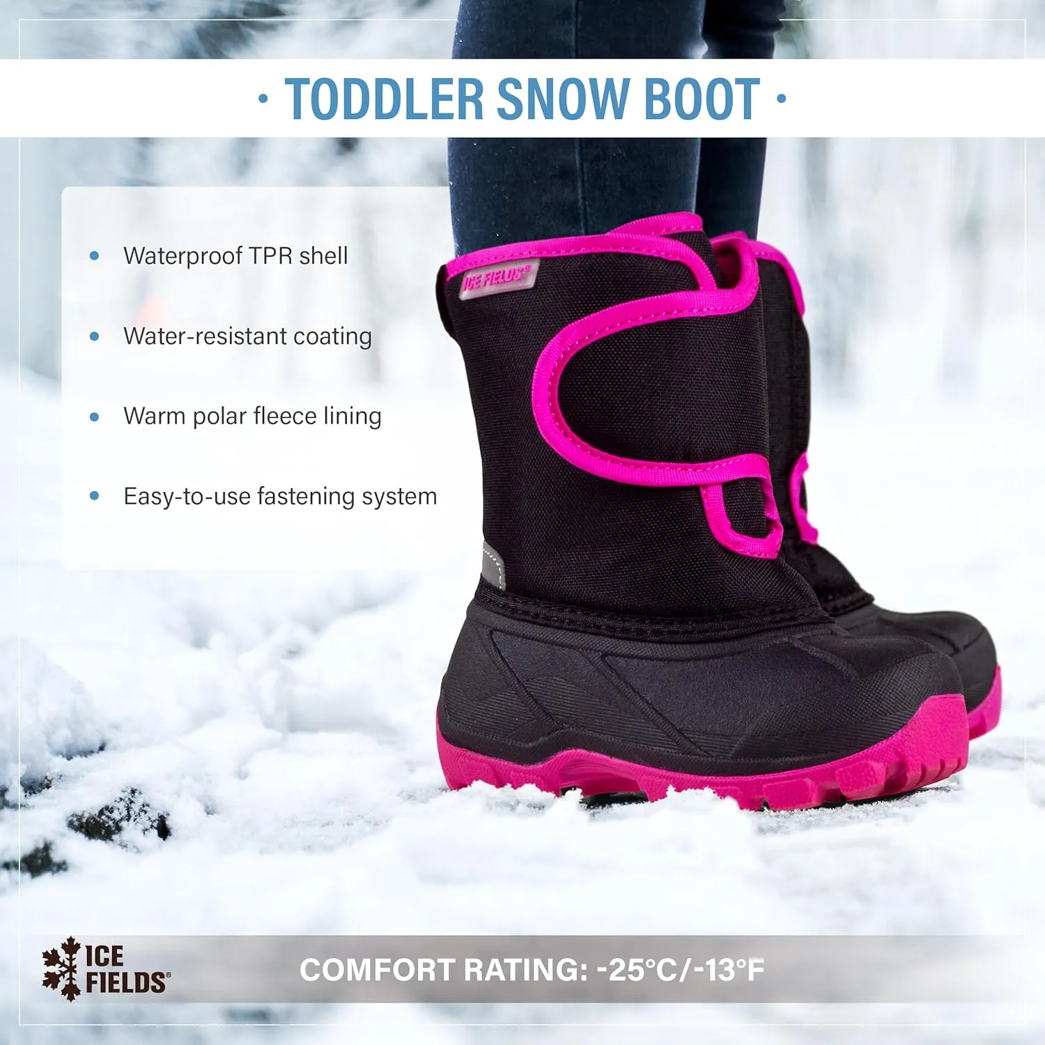 Adrian Toddler Little Kids Snow Winter Boots, Warm, Waterproof Shell, Fleece-Lined Shoes