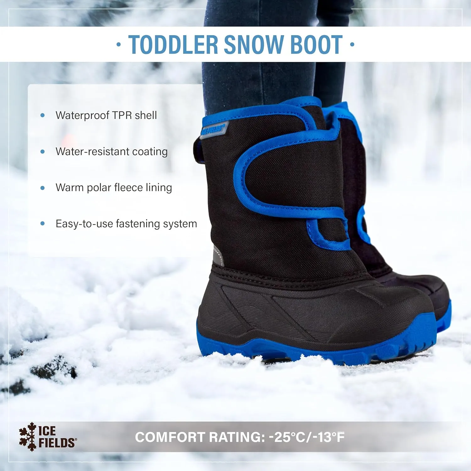 Adrian Toddler Little Kids Snow Winter Boots, Warm, Waterproof Shell, Fleece-Lined Shoes