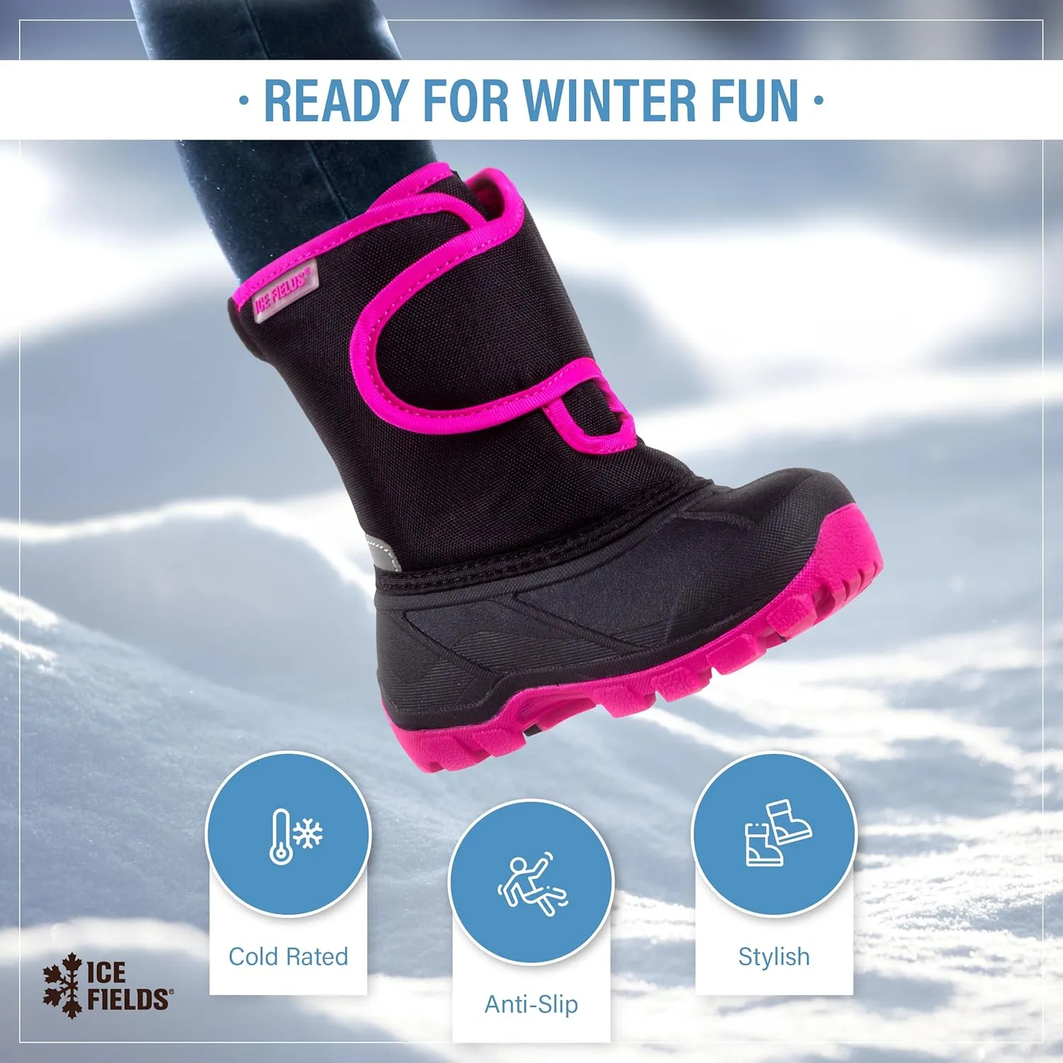 Adrian Toddler Little Kids Snow Winter Boots, Warm, Waterproof Shell, Fleece-Lined Shoes