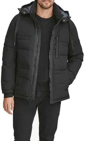 Andrew Marc Men's Huxley Mid Length Water Resistant Crinkle Down Jacket