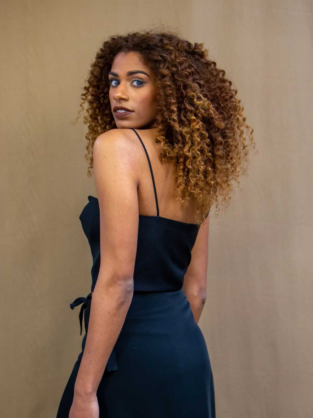 Cady Strap Crop Top in Black