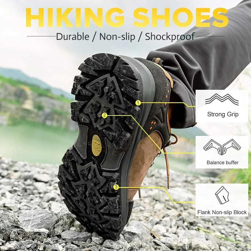 CAMEL CROWN Hiking Shoes Men Trekking Shoe Low Top Outdoor Walking Waterproof Leather Trail Sneakers