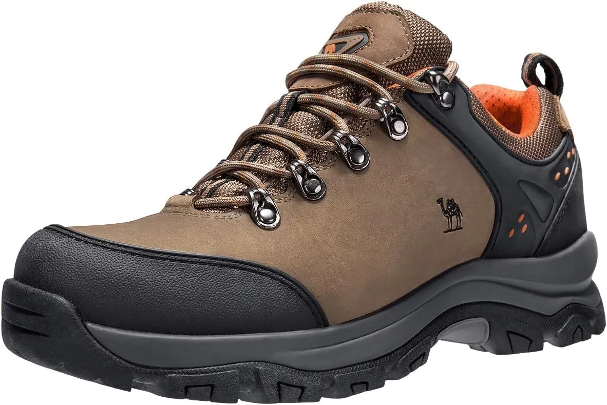 CAMEL CROWN Hiking Shoes Men Trekking Shoe Low Top Outdoor Walking Waterproof Leather Trail Sneakers