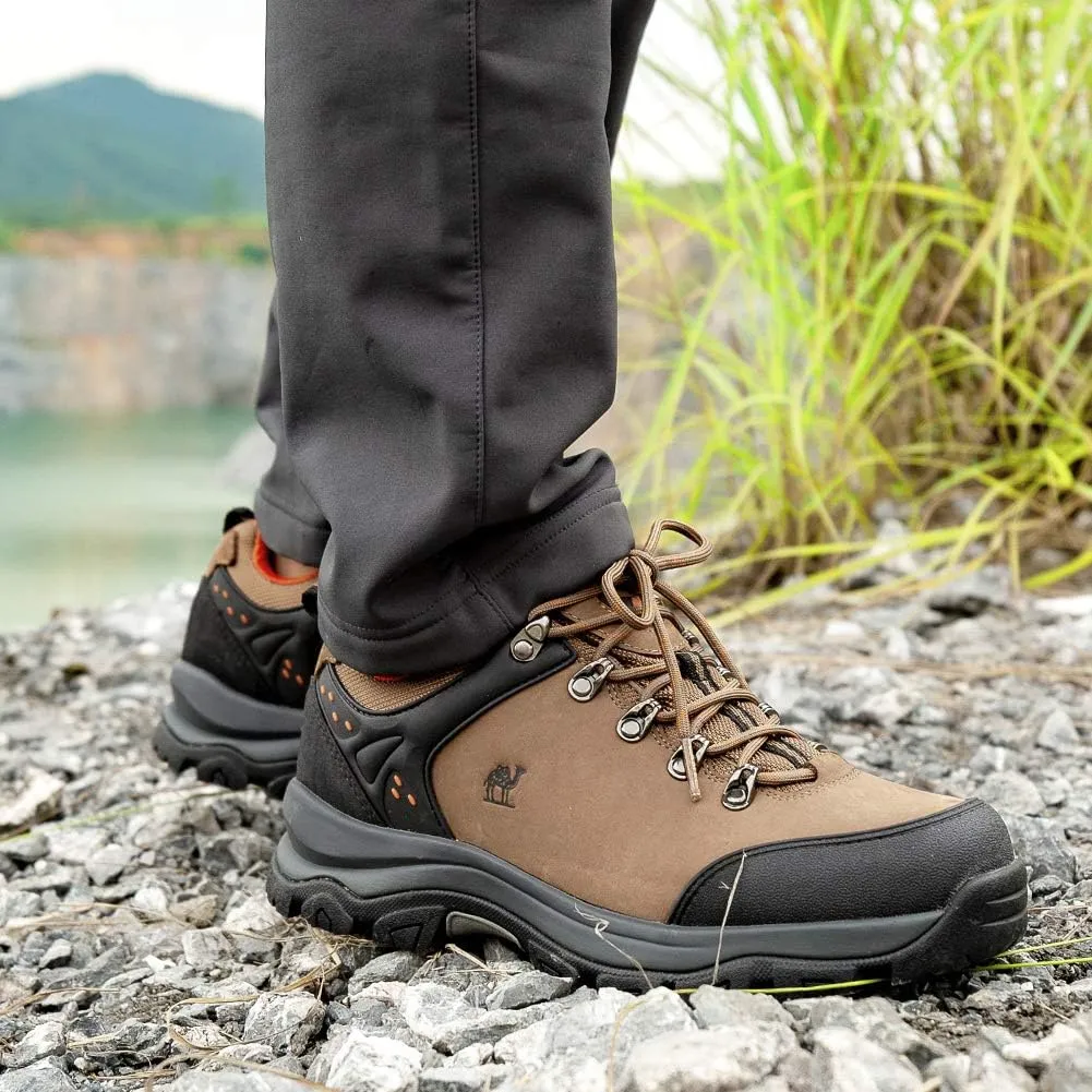 CAMEL CROWN Hiking Shoes Men Trekking Shoe Low Top Outdoor Walking Waterproof Leather Trail Sneakers