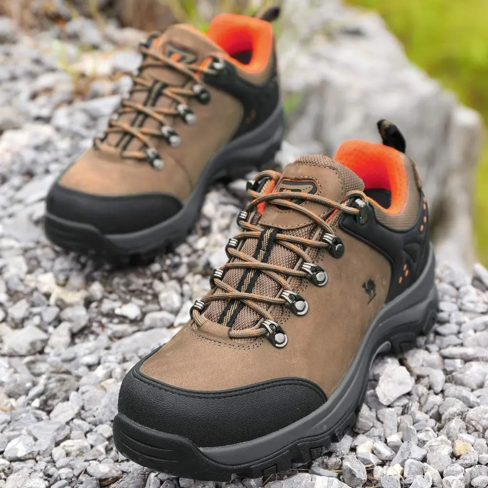 CAMEL CROWN Hiking Shoes Men Trekking Shoe Low Top Outdoor Walking Waterproof Leather Trail Sneakers