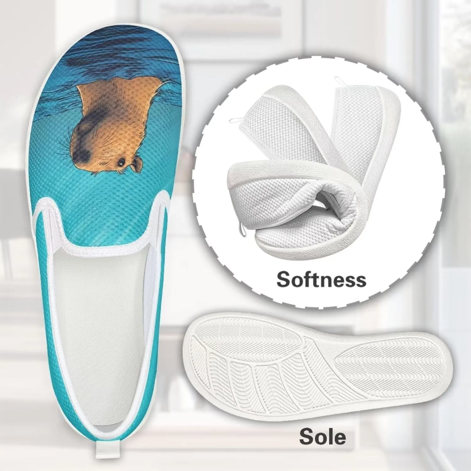 Capybara Outdoor Loafer Wedding Shoes Dress Flats Classic Leisure Walking Shoes for Women Ladies