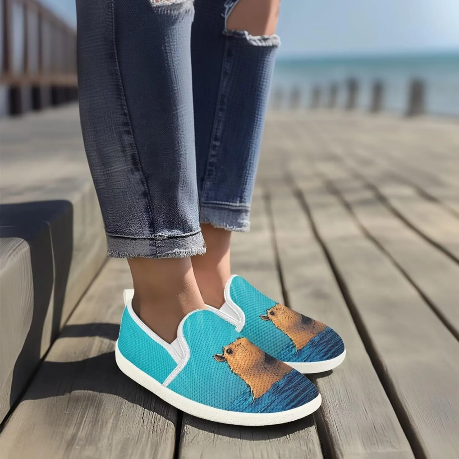 Capybara Outdoor Loafer Wedding Shoes Dress Flats Classic Leisure Walking Shoes for Women Ladies