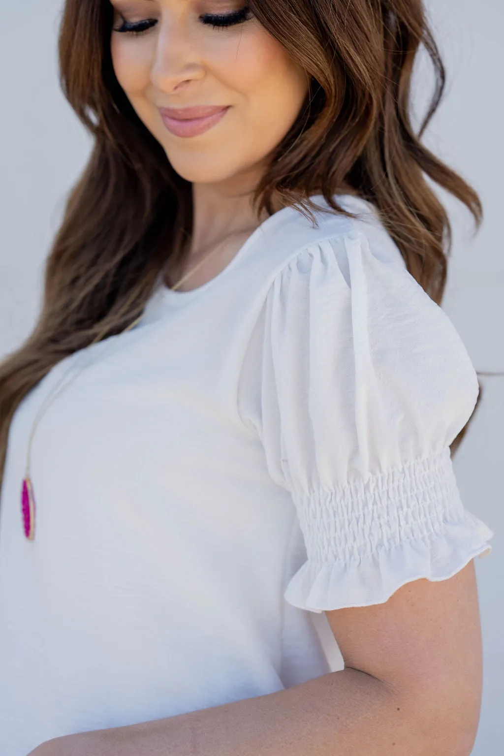 Cinched Puff Sleeve Blouse