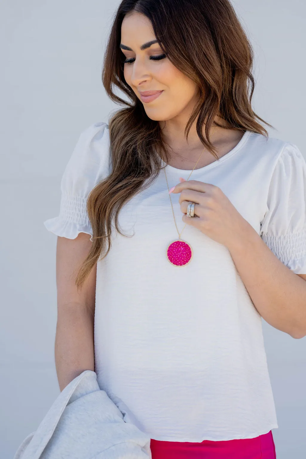 Cinched Puff Sleeve Blouse