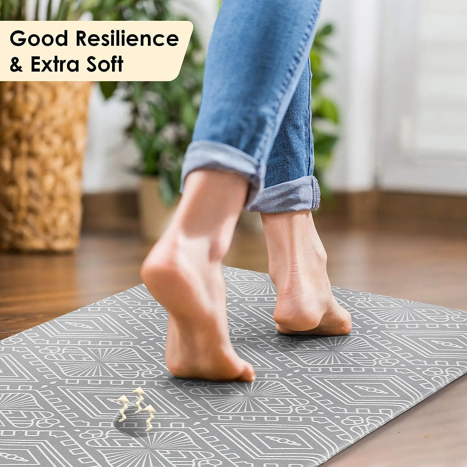 Comfort Cushion Anti-Fatigue Kitchen Mat with Non-Slip Waterproof Design
