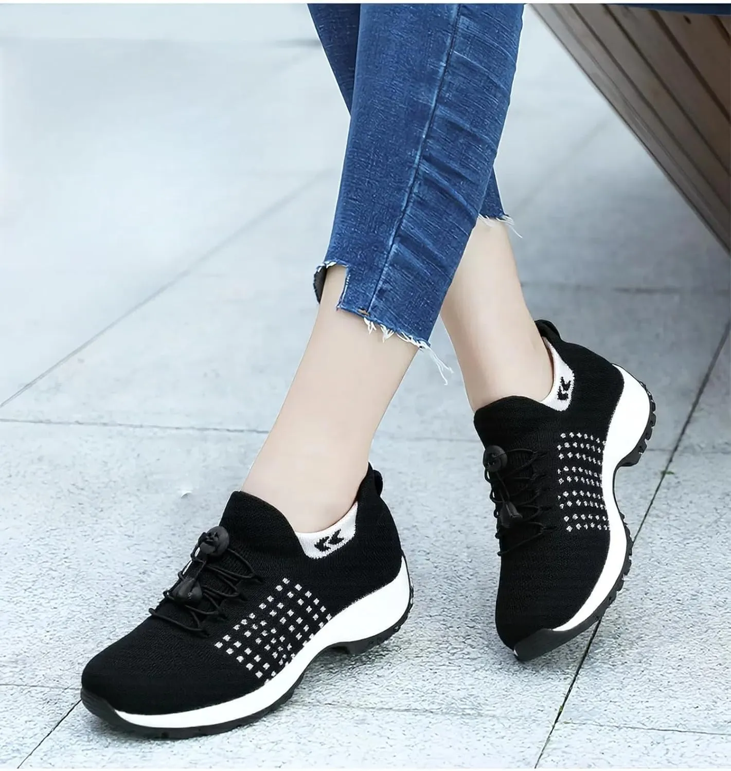 Comfortable Women's Shoes, Comfortwear Ortho Stretch Cushion Shoes, Sports Walking Shoes, Plus Size