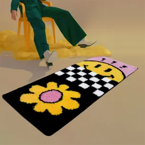 Daisy and Checkered Non-Slip Cuttable Mat