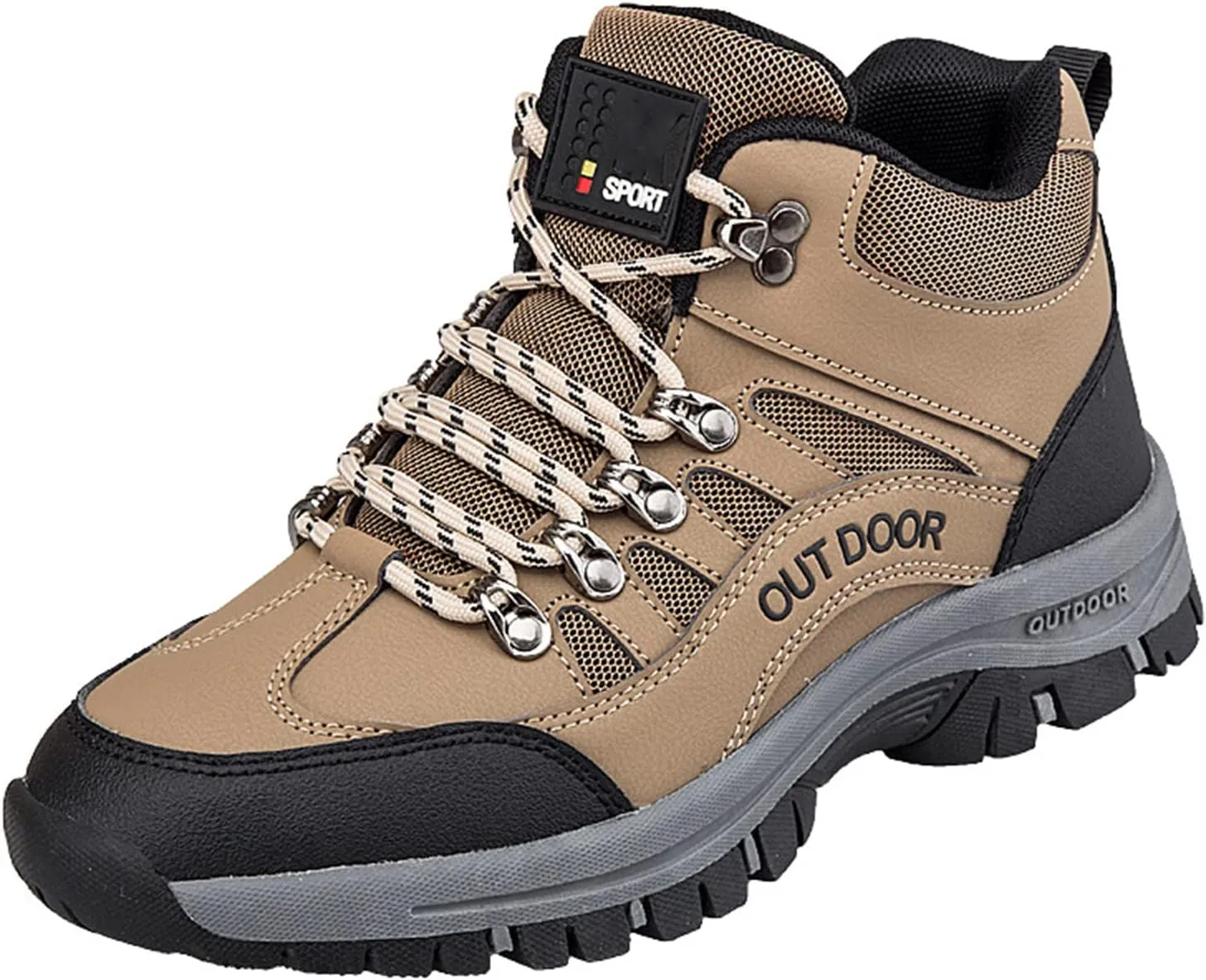 DESESE Men's Hiking Shoes Breathable Non-Slip Sneakers Climbing Shoes,Arch Support High Top Sports Cotton Shoes