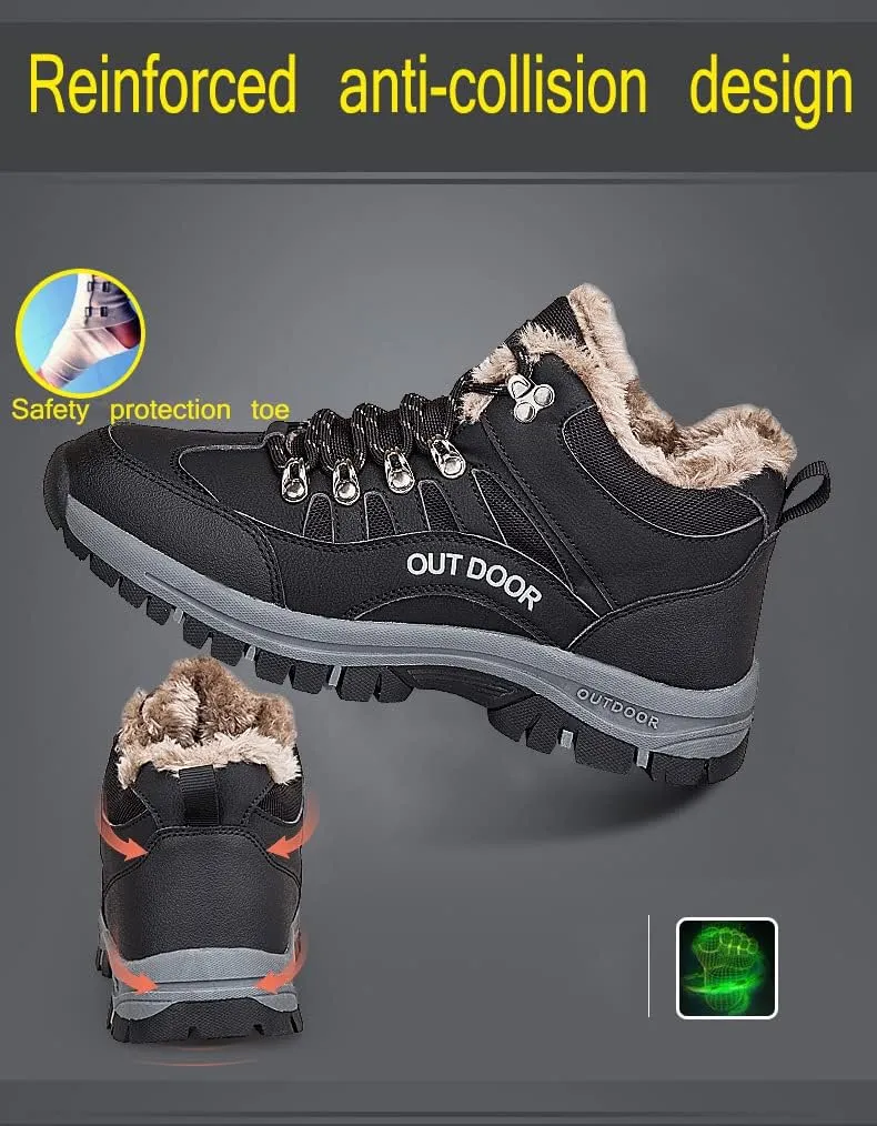 DESESE Men's Hiking Shoes Breathable Non-Slip Sneakers Climbing Shoes,Arch Support High Top Sports Cotton Shoes