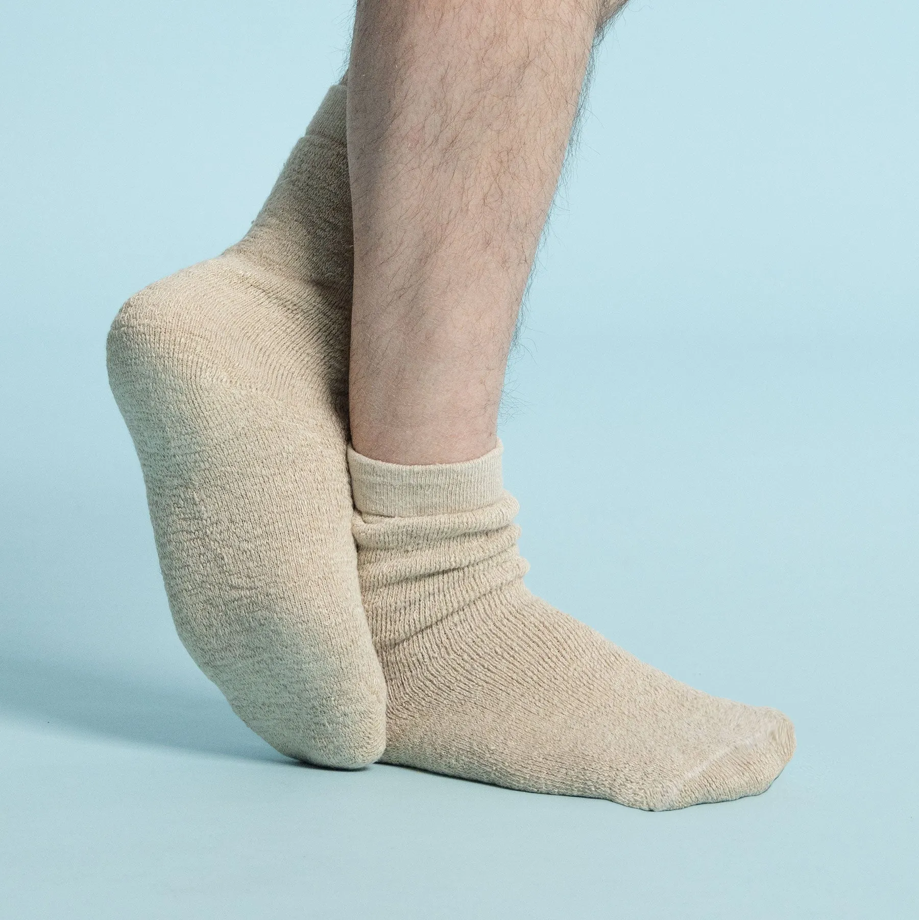 Ultra-Soft Plush Hemp Terry Socks - 99% Organic, Thick & Cozy (1 Pair) - 99.95% Biodegradable