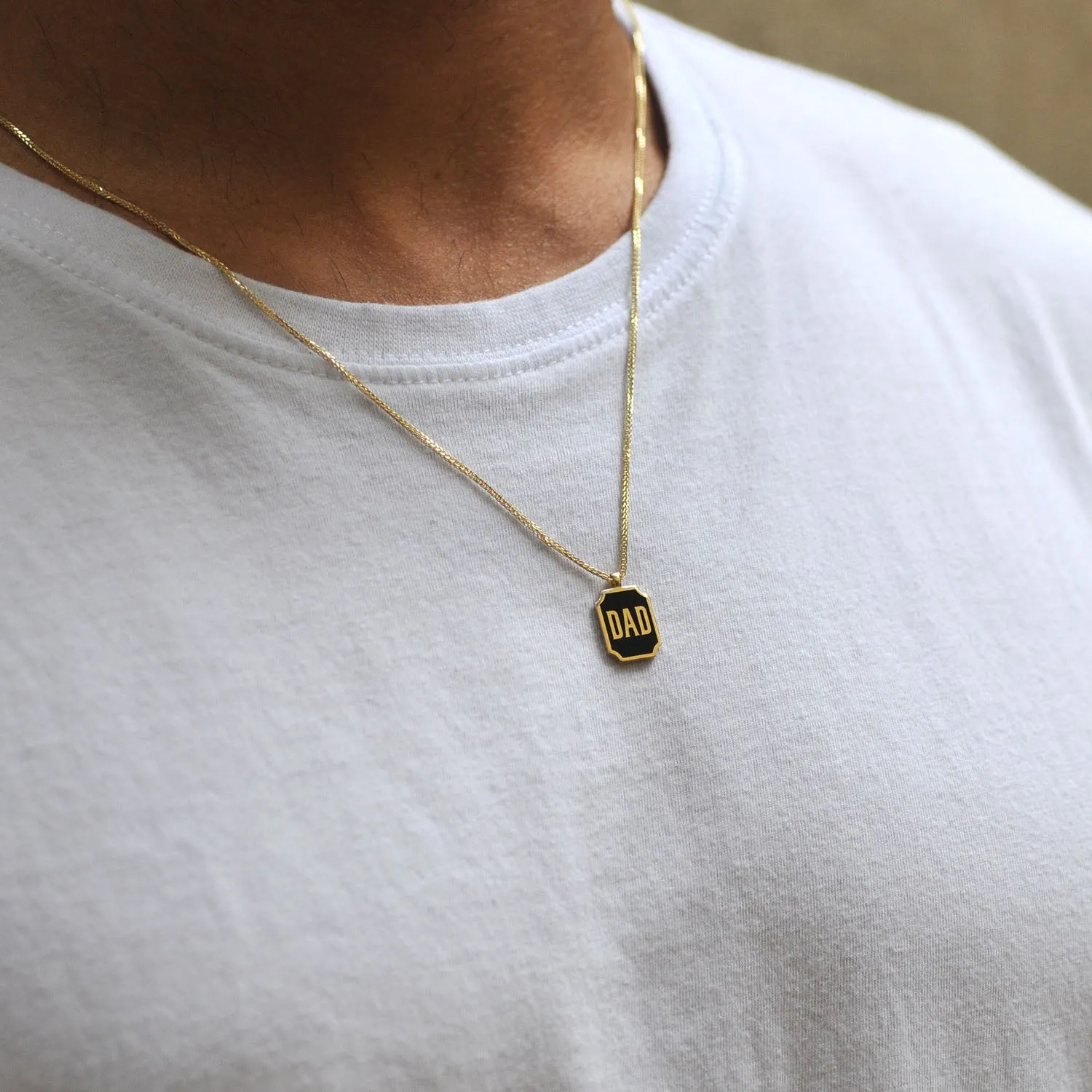 Enamel DAD / MOM Necklace