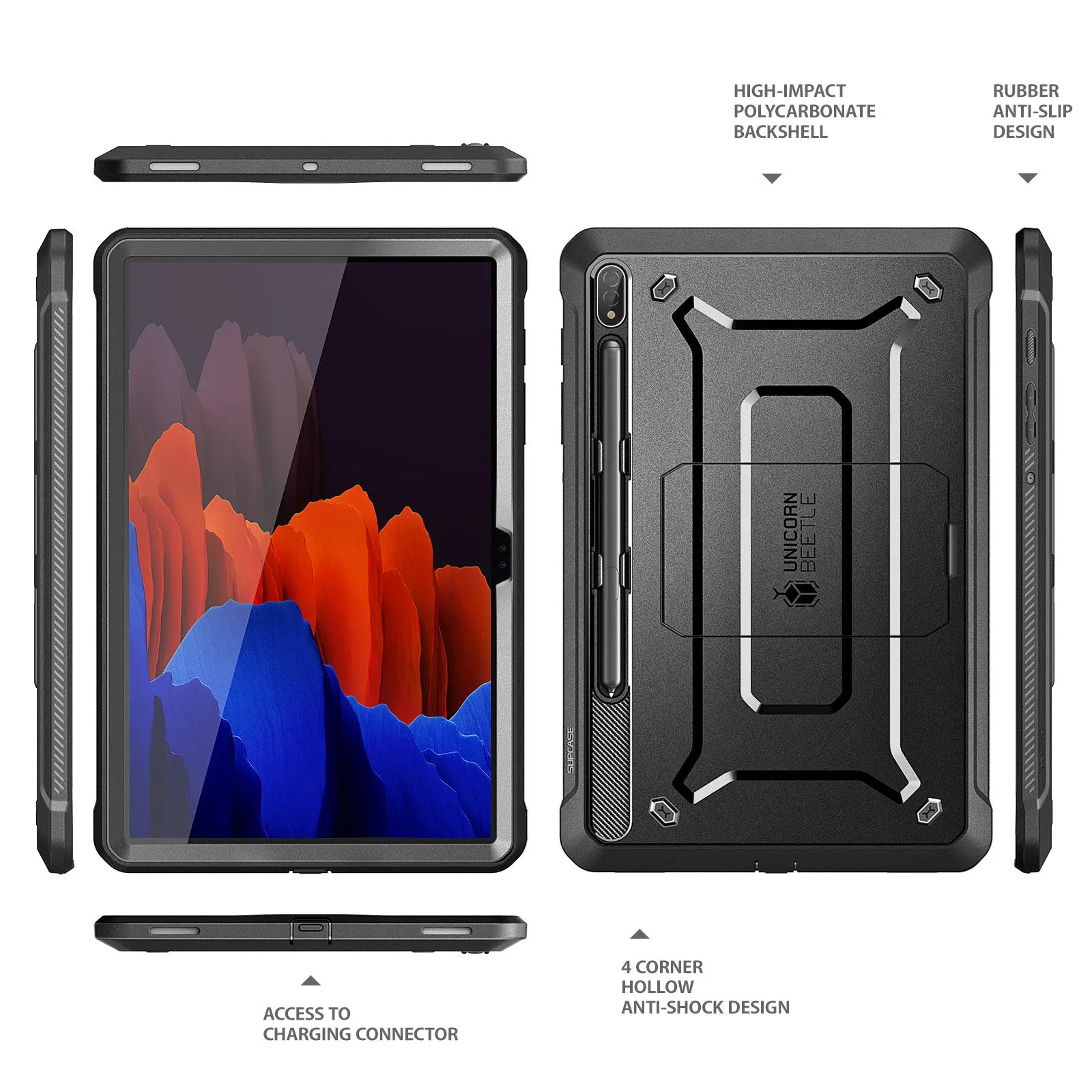 Galaxy Tab S8 Ultra (2022) Unicorn Beetle Pro Rugged Case-Black