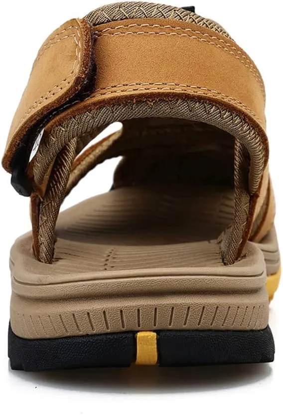 GEXECEUSS Men's Sport Sandals Lightweight Water Shoes Closed Toe Fisherman Sandals Walking Casual Leather Athletic Shoes for Summer Outdoor Beach Wading Boat