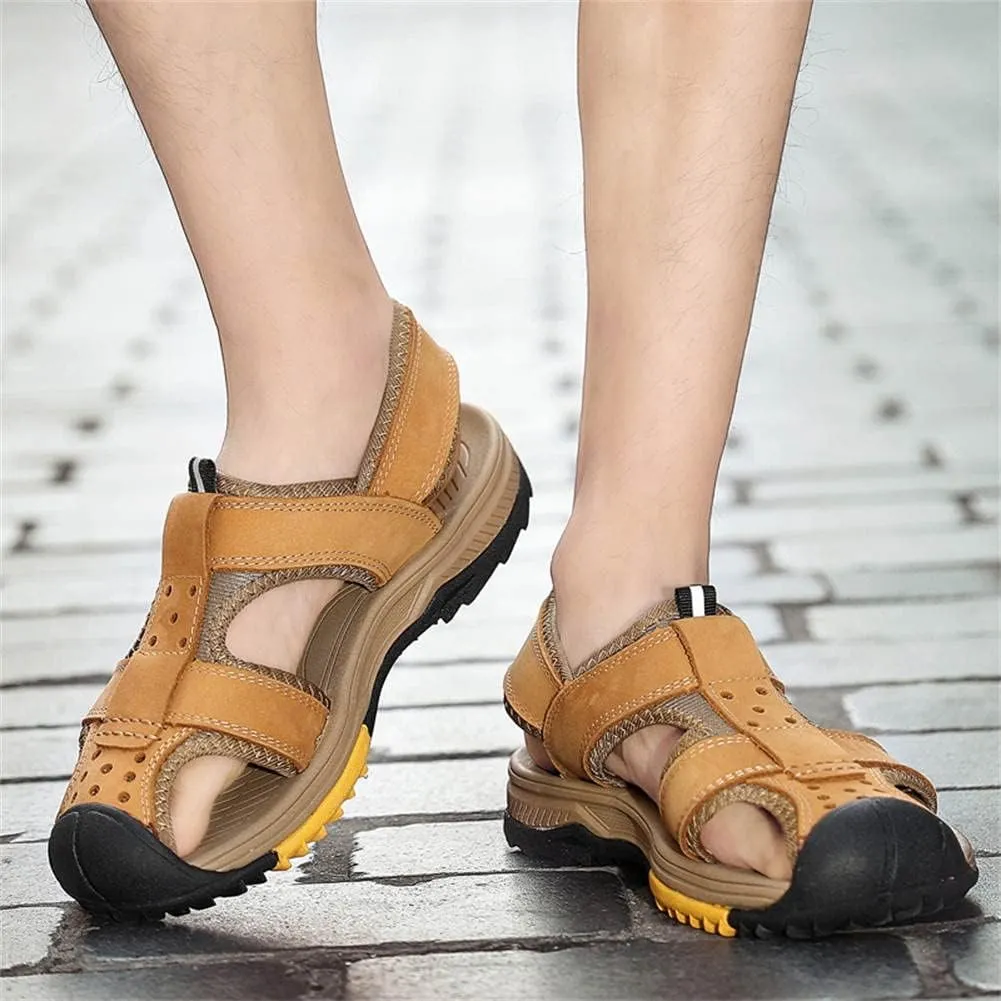 GEXECEUSS Men's Sport Sandals Lightweight Water Shoes Closed Toe Fisherman Sandals Walking Casual Leather Athletic Shoes for Summer Outdoor Beach Wading Boat