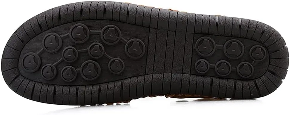 GEXECEUSS Sandals for Men Closed Toe Leather Sport Sandals Fisherman Sandals Outdoor Casual Walking Sandals Summer Water Shoes Beach Wading Shoes