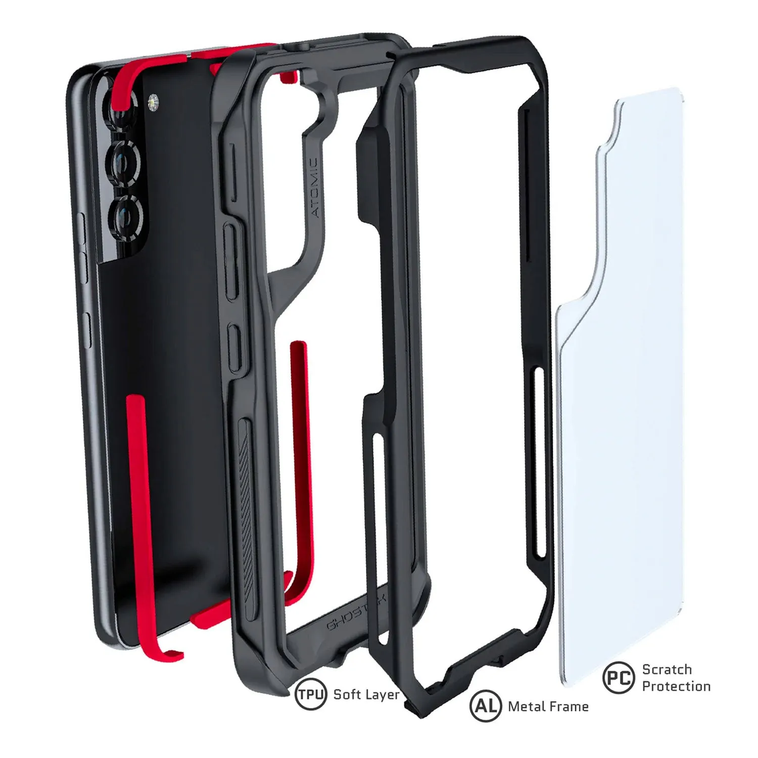 Ghostek Samsung Galaxy S22 Plus Case Atomic Slim 4 Aluminum Phantom Black