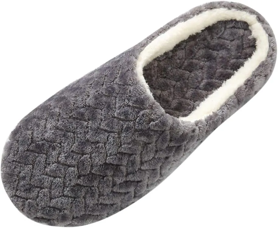 Gibobby House Slippers for Women Cute,Comfy Fuzzy Memory Foam Slip On Bowknot Anti-Skid Indoor Outdoor