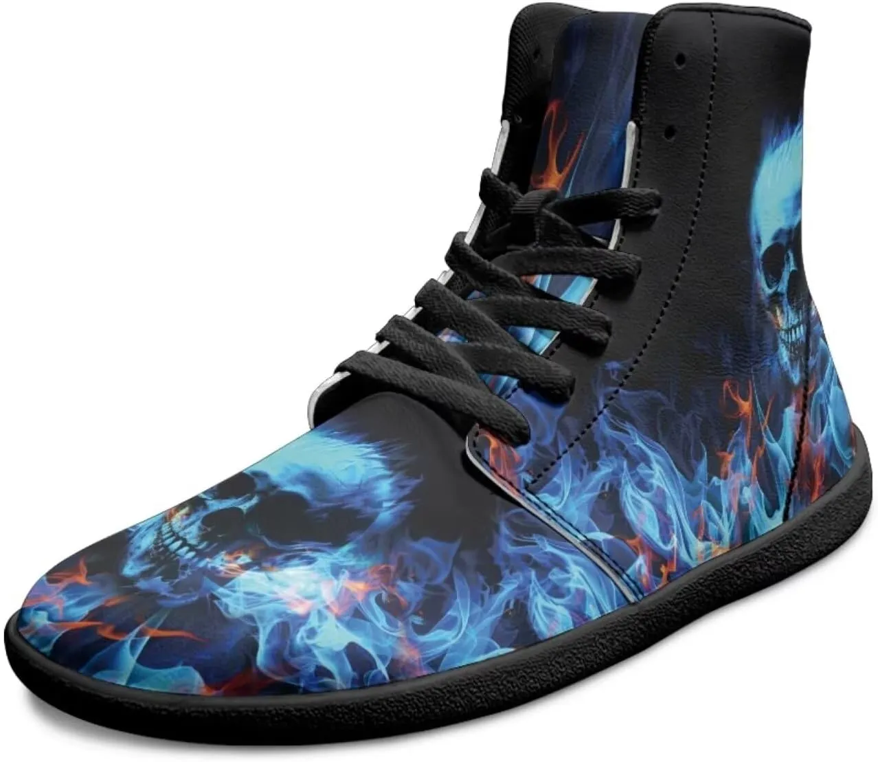 Gothic Skull Barefoot Shoes for Men Women High Top Casual Sport Walking Shoes Non Slip Zero Drop Fashion Sneaker