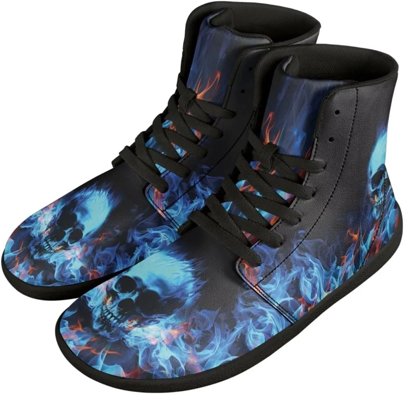 Gothic Skull Barefoot Shoes for Men Women High Top Casual Sport Walking Shoes Non Slip Zero Drop Fashion Sneaker