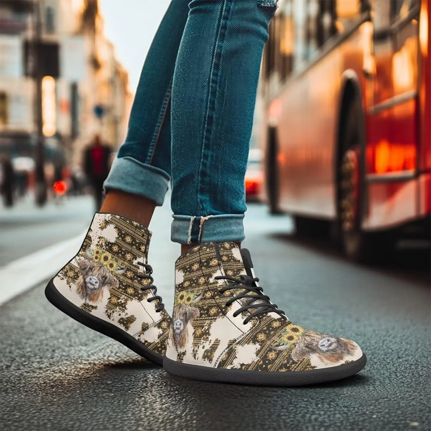 High Top Sneakers for Women Waterproof Barefoot Leather Shoes Women