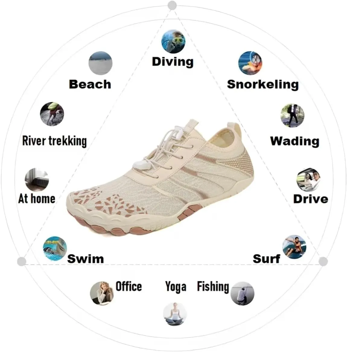 Hike Barefoot Shoes Womens,New Barefoot Footwear, Non-Slip Water Shoes,Breathable & Non-Slip Athletic Footwear,Wide Toe with Hike