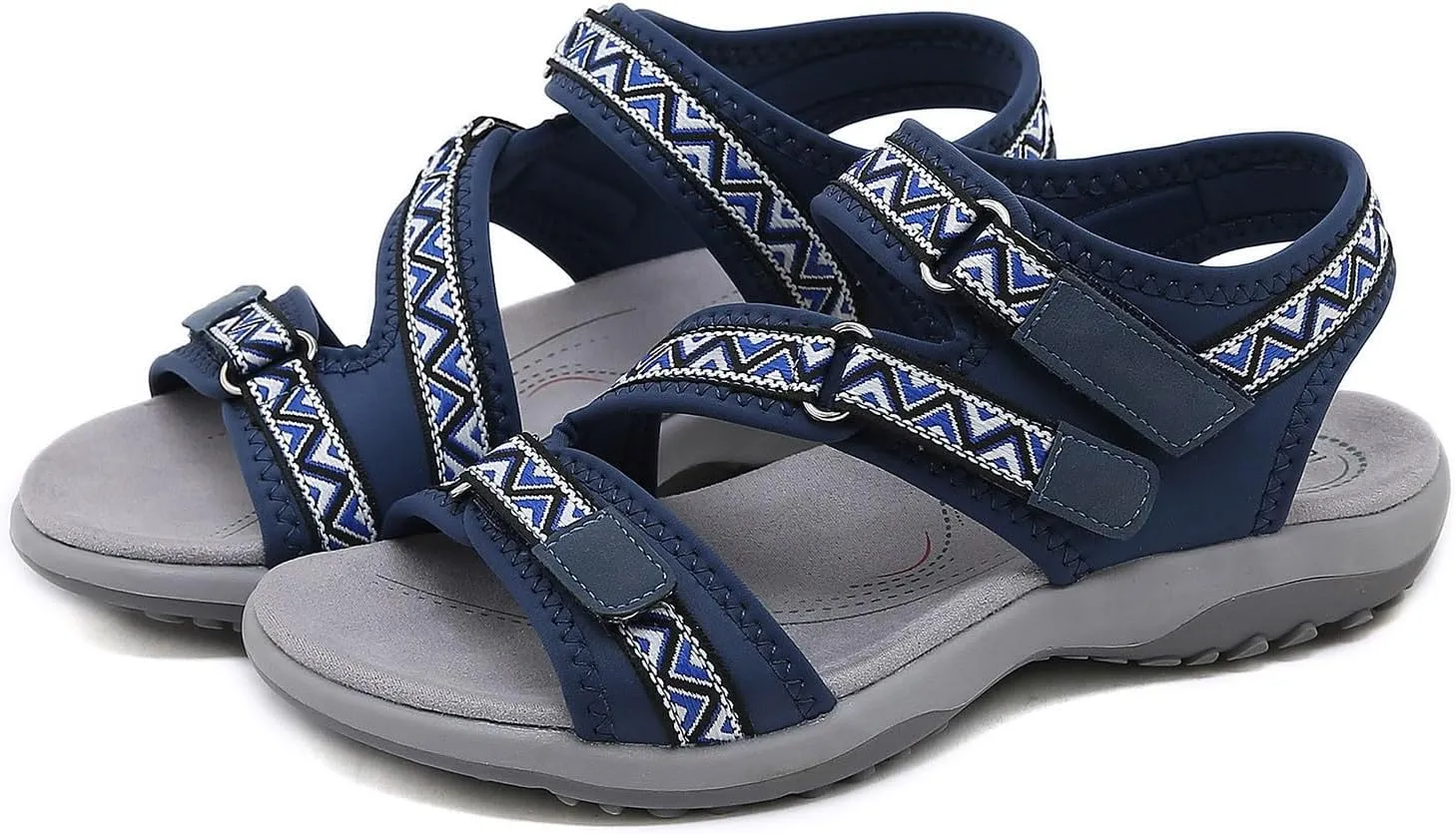 Hiking Sandals Women Waterproof Comfortable Walking Sandal with Adjustable Hook and Loop Strap Summer Beach Outdoor Water Shoes