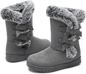 Iarus womens winter boots Mid-calf snow booties warm fur linning comfortable furry boots for womens