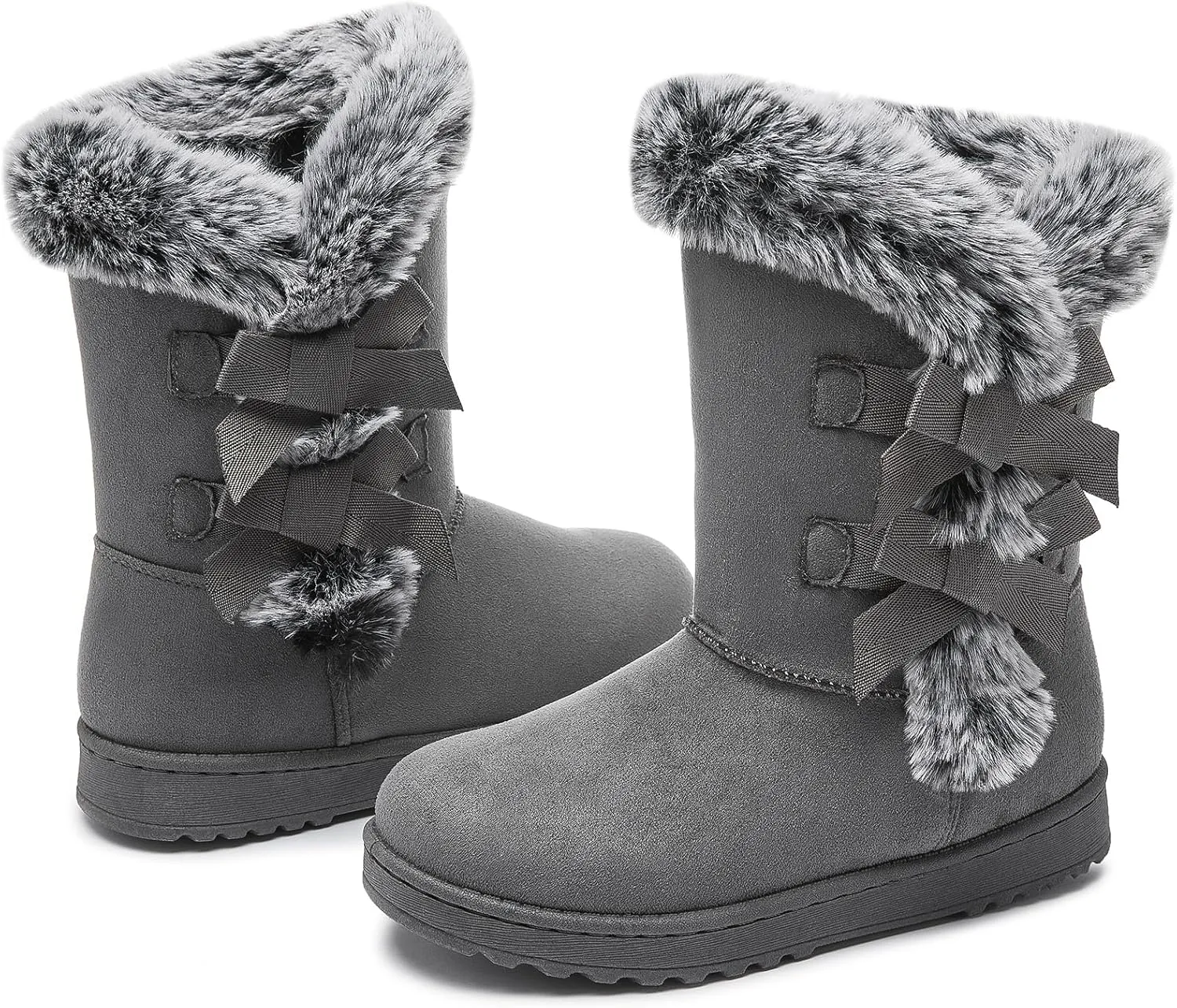 Iarus womens winter boots Mid-calf snow booties warm fur linning comfortable furry boots for womens