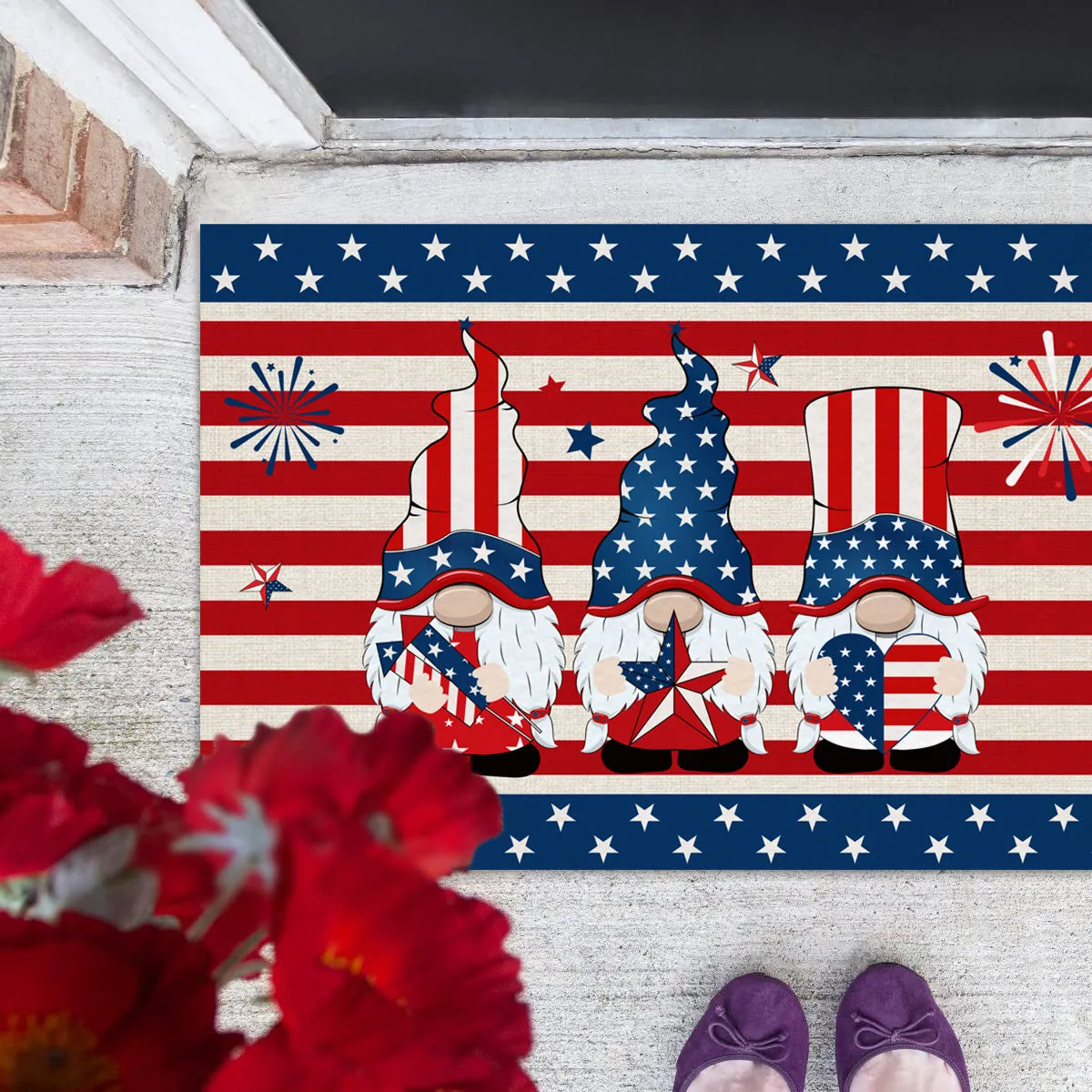 Independence Day Style Area Rug Indoor Entrance Mat Washable