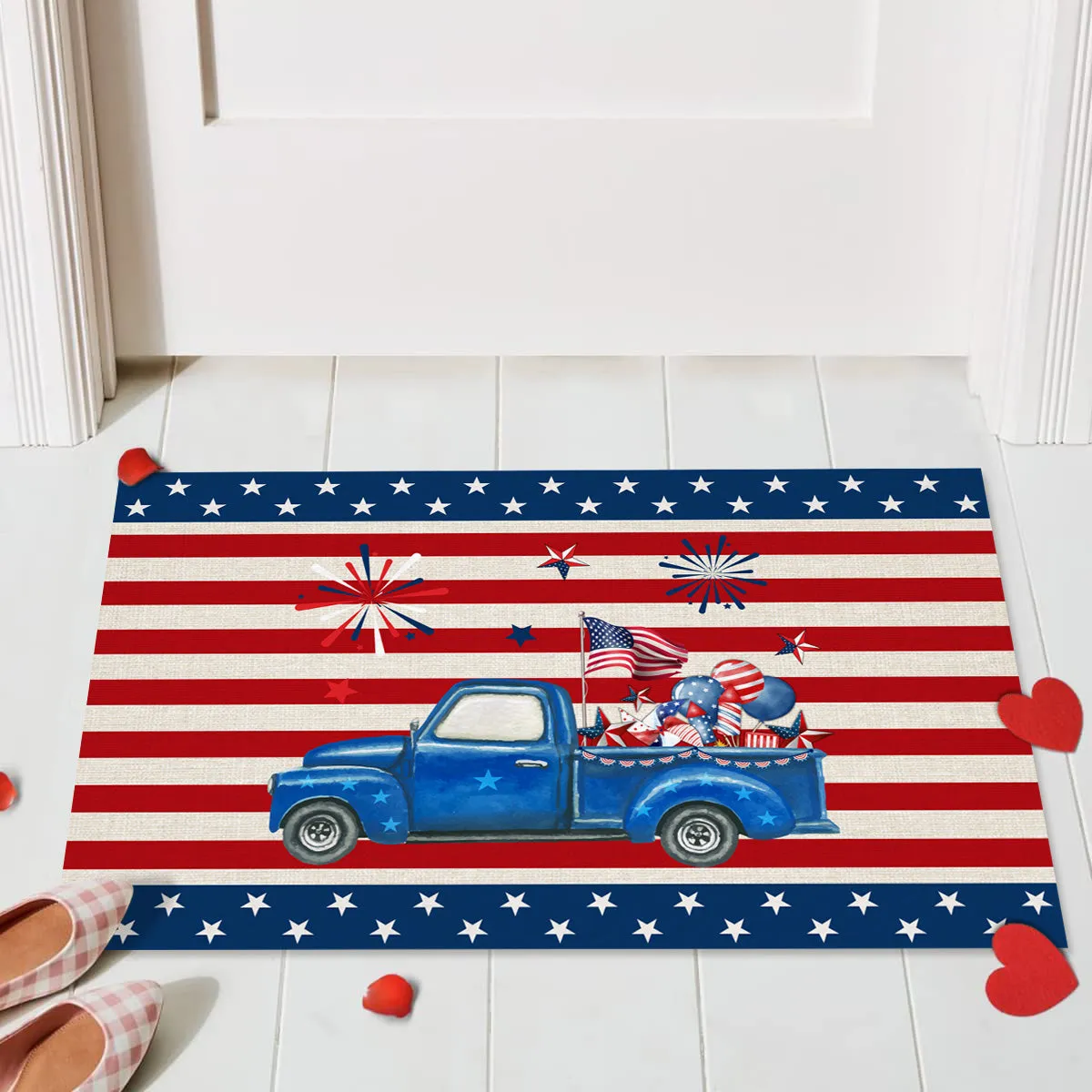 Independence Day Style Area Rug Indoor Entrance Mat Washable
