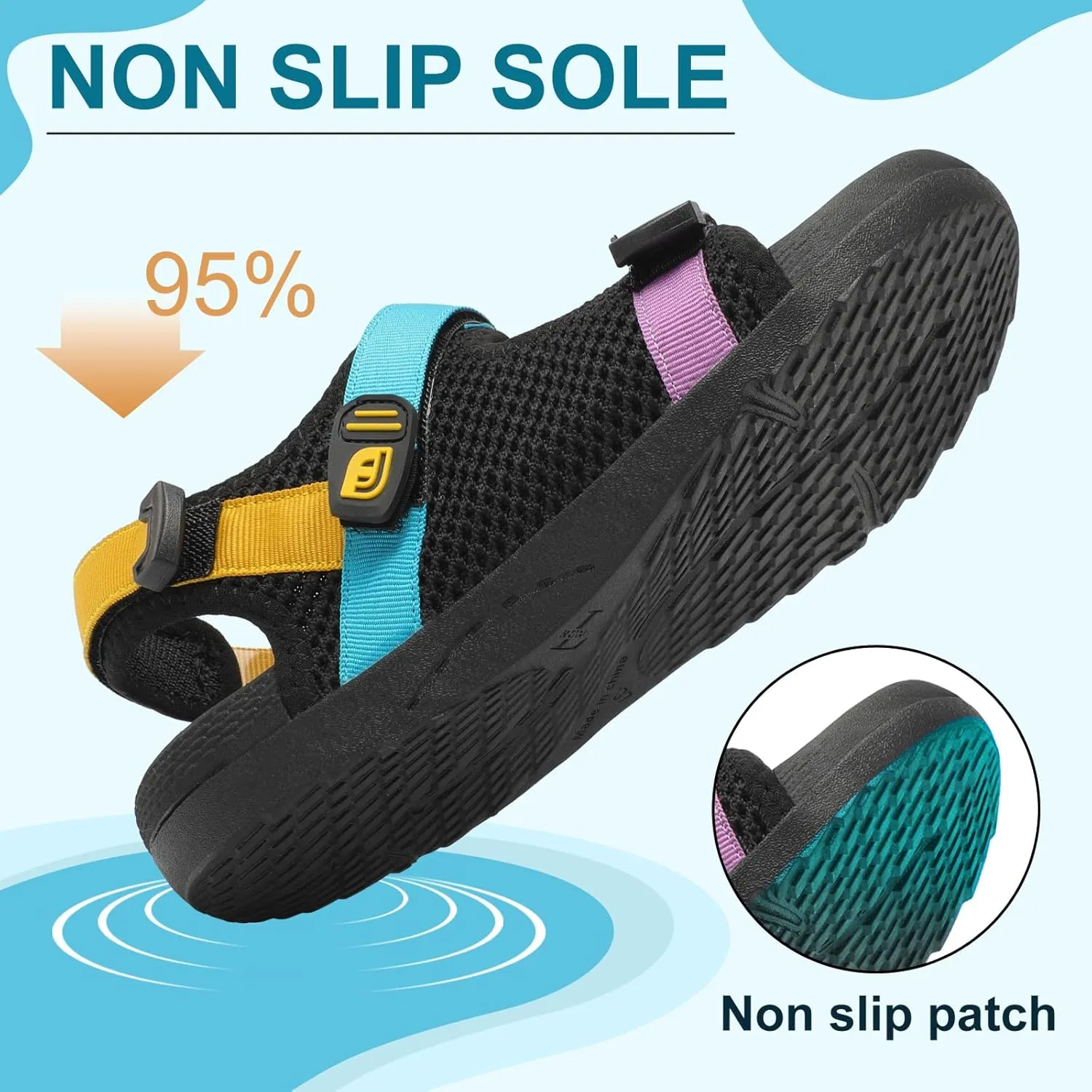 JOINFREE Womens Orthopedic Walking Hiking Sandals Adjustable Open Toe Sports Water Sandals with Plantar Fasciitis Arch Support Thick Athletic Cushion Outdoor Beach Sandals
