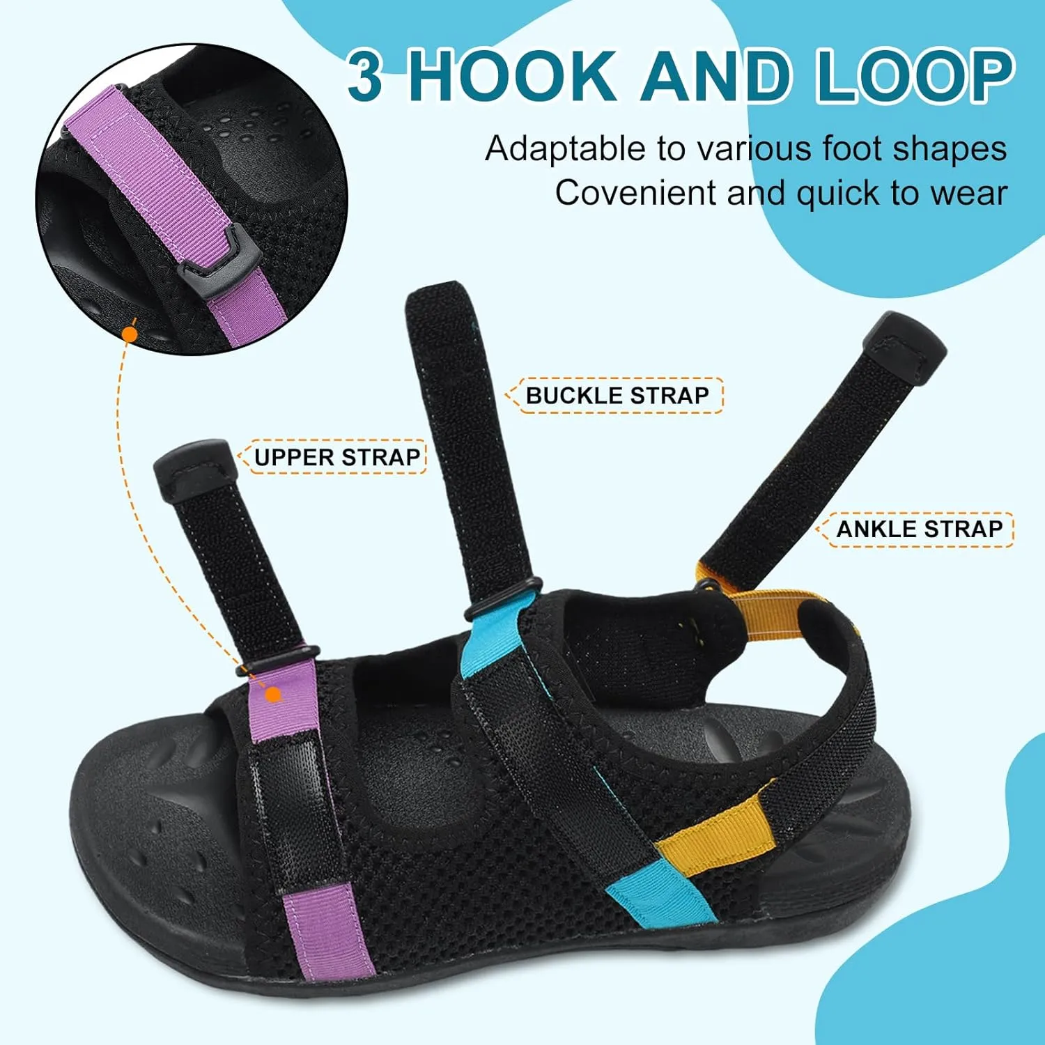 JOINFREE Womens Orthopedic Walking Hiking Sandals Adjustable Open Toe Sports Water Sandals with Plantar Fasciitis Arch Support Thick Athletic Cushion Outdoor Beach Sandals