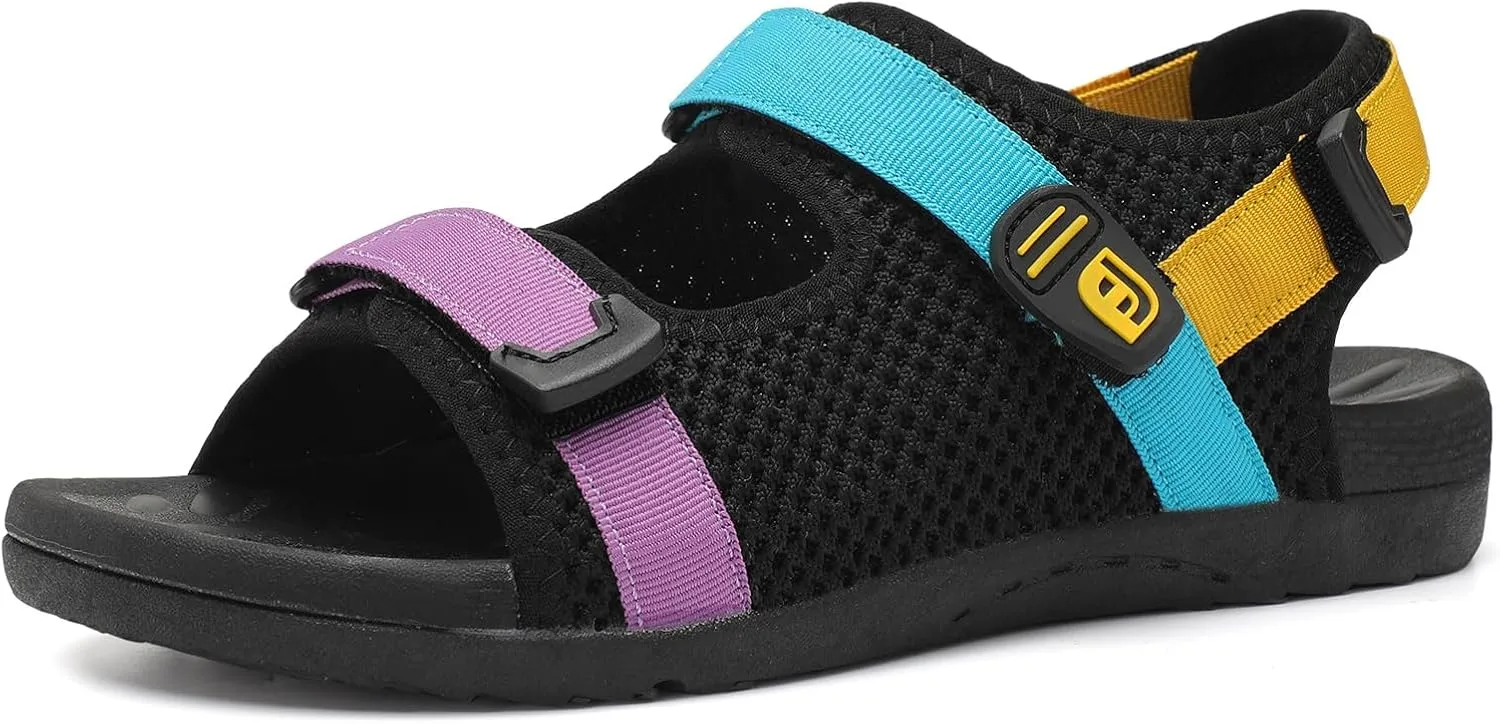 JOINFREE Womens Orthopedic Walking Hiking Sandals Adjustable Open Toe Sports Water Sandals with Plantar Fasciitis Arch Support Thick Athletic Cushion Outdoor Beach Sandals