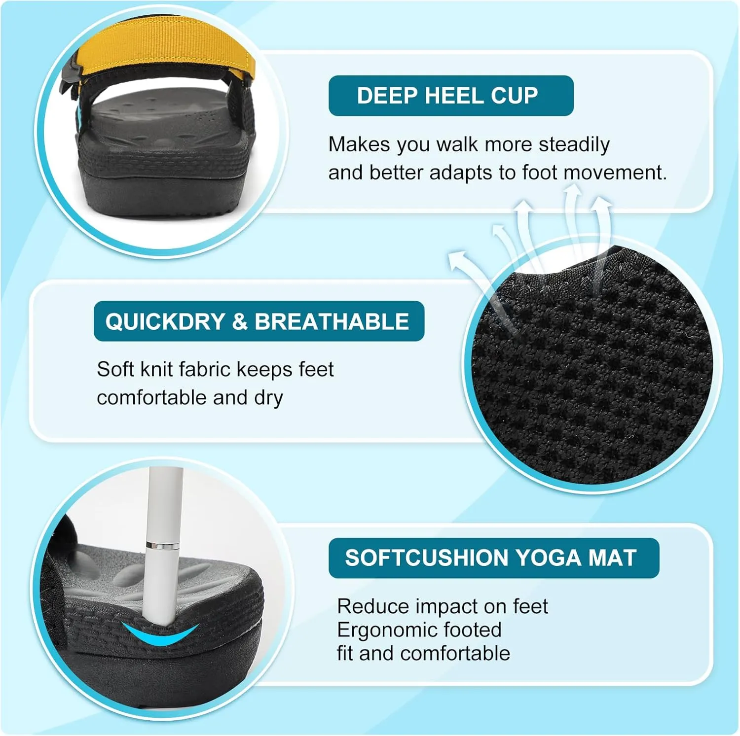 JOINFREE Womens Orthopedic Walking Hiking Sandals Adjustable Open Toe Sports Water Sandals with Plantar Fasciitis Arch Support Thick Athletic Cushion Outdoor Beach Sandals