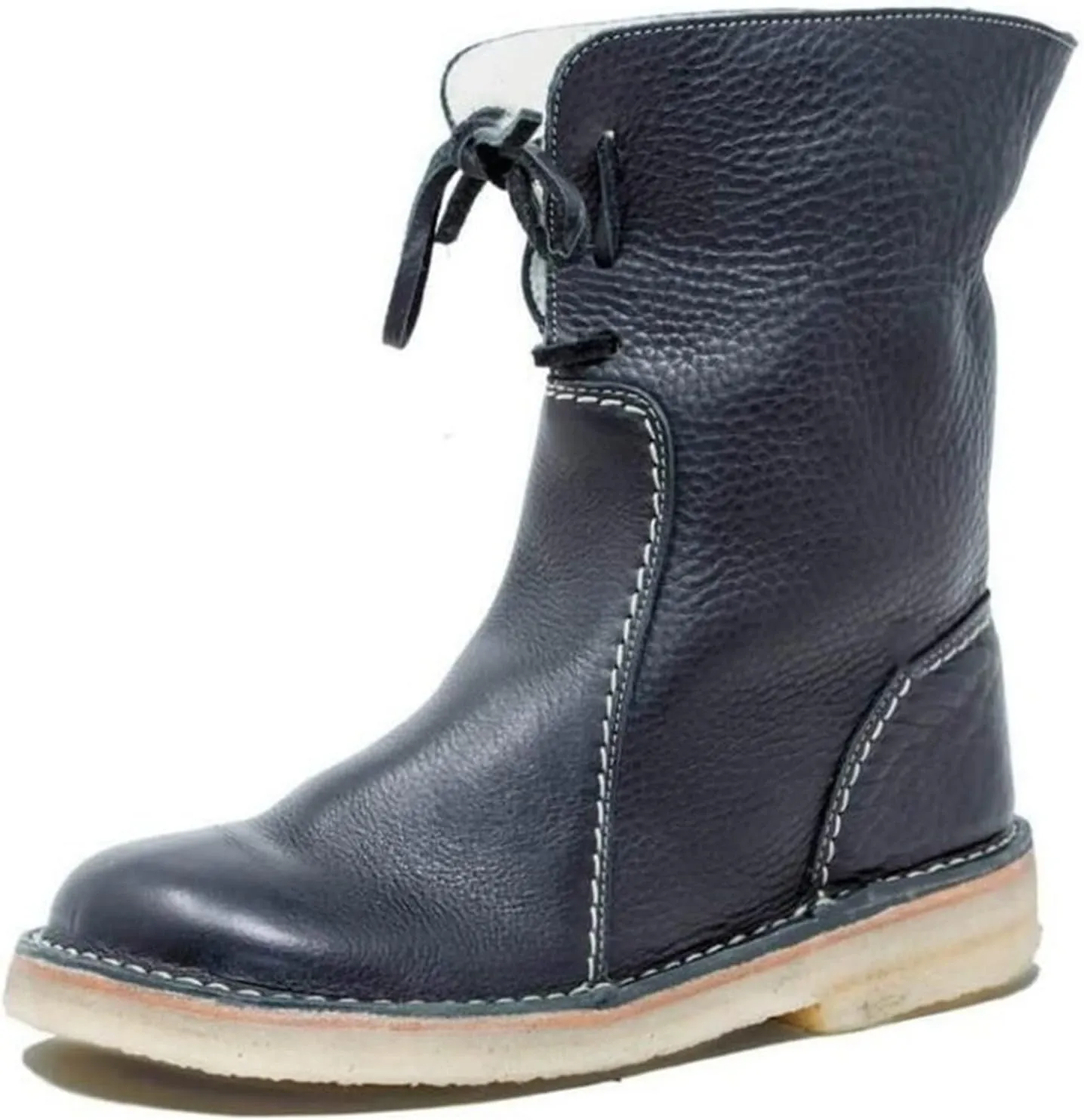 Ladmiple Snow Boots For Women Cute Tall Mid Calf Winter Boots Faux Fur Lined Slip On Ankle Booties Fashion Casual Warm Shoes