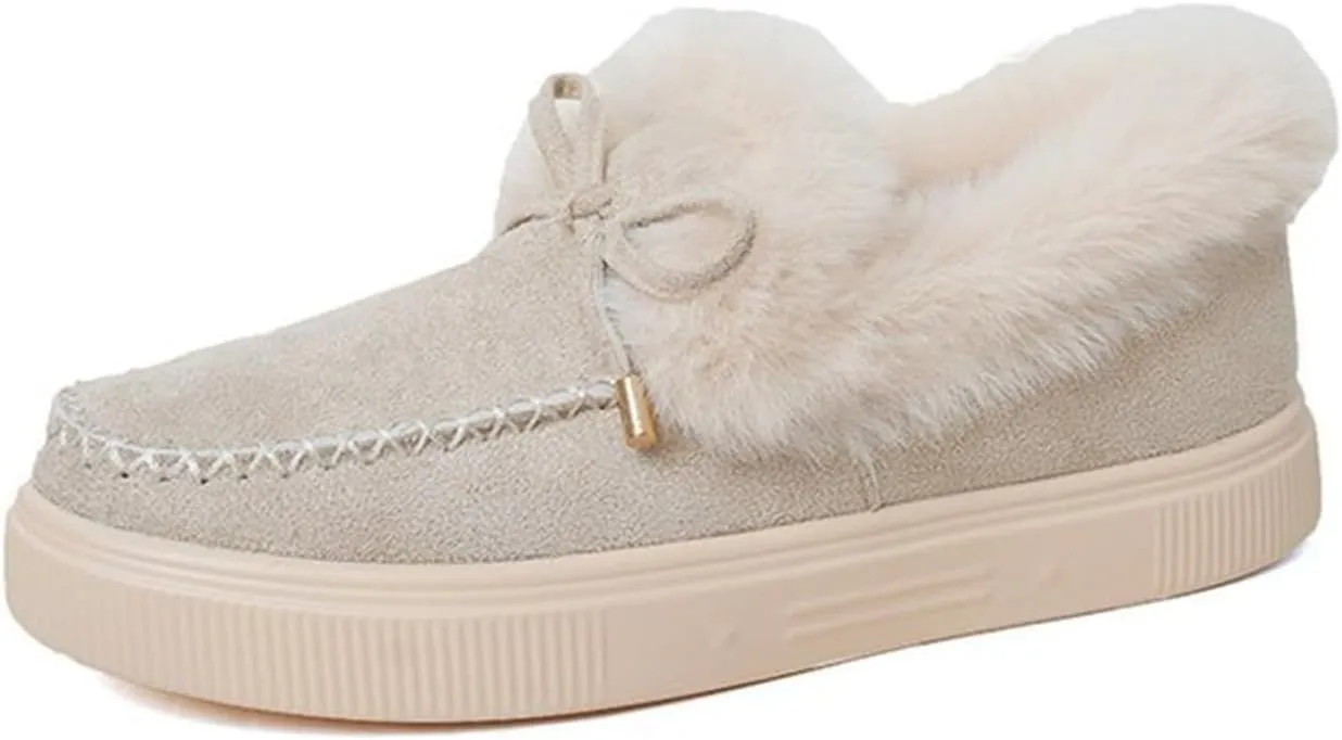 Ladmiple Winter Boots For Women Fashion Snow Boots Winter Shoes with Fur Lined Comfortable Warm Slip On Ankle Booties