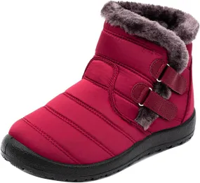 Ladmiple Winter Boots For Women Waterproof Snow Wide Width Fur Lined Warm Slip On Comfortable Outdoor Anti Slip Ankle Booties