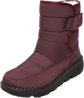 Ladmiple Winter Boots For Women Waterproof Snow Wide Width Warm Lining Comfortable Ankle Booties Outdoor Walking Shoes