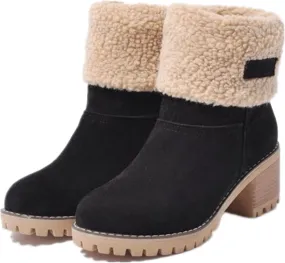 Lausiuoe Snow Boots For Women Wide Width Warm Winter Fuzzy Ankle Booties Cute Silp On Comfortable Casual Fashion Loafers