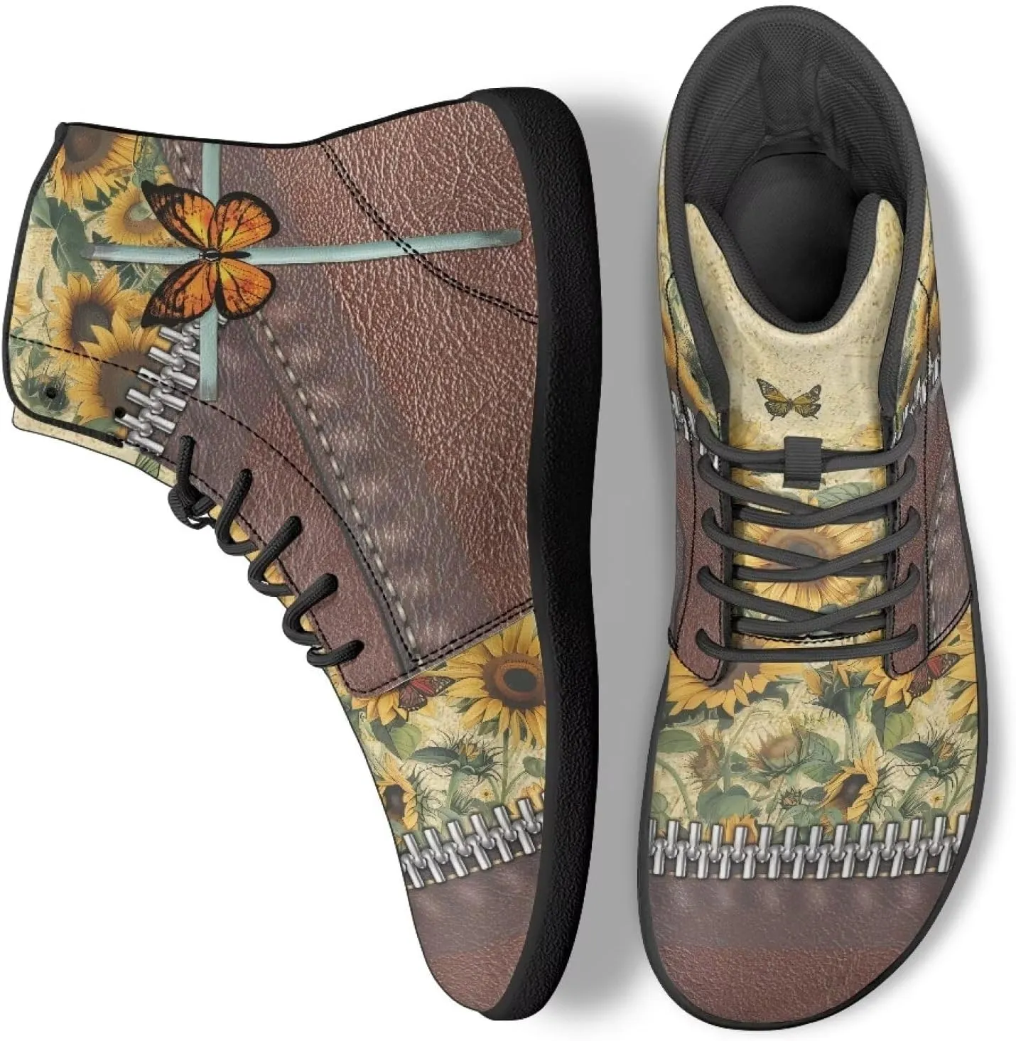 Men's Barefoot Shoes Wide Width Leather Shoes Women High Top Sneakers