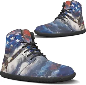 Men's Barefoot Shoes Wide Width Leather Shoes Women High Top Sneakers