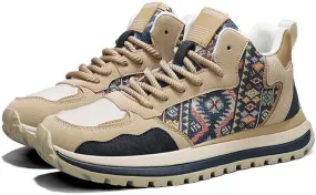 Men's Fashion Sneakers Casual High Top Ethnic Style Sneakers Road Running Hiking Walking Shoes